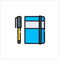 A notebook and pen icon on a white background vector