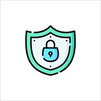 A shield with a lock icon vector