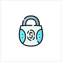 A lock icon with a key inside vector
