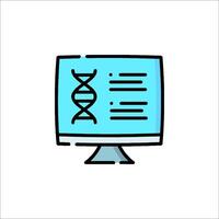 Dna icon on a computer monitor vector