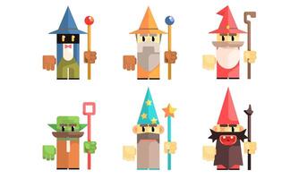 Cnomes Dwarves Set, Fairy Tale Design Elements, Fantasy Game Heroes Illustration vector