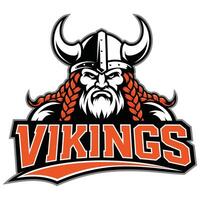 Dynamic 'VIKINGS' Helmet Artwork. vector