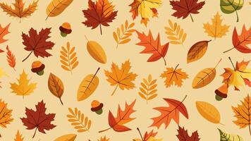 Autumn-inspired textile pattern with warm tones and seasonal botanical elements vector