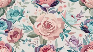 Blooming flowers in a graceful pattern for stylish art projects. vector
