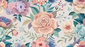 Blooming flowers in a graceful pattern for stylish art project vector