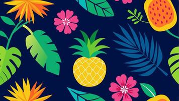 Exotic tropical paradise patterns perfect for summer and beach designs vector