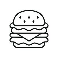 Hamburger Icon features a retro-inspired design, ideal for evoking nostalgia in diners and burger enthusiasts. vector