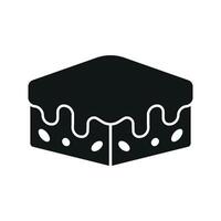 Brownies Icon showcases a rich and indulgent design, perfect for representing dessert menus or bakeries. vector