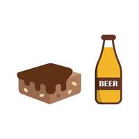 Beer and Brownies Icon provides a sleek and polished design, perfect for branding professional menus with unique offerings. vector