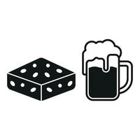 Beer and Brownies Icon features a rustic and inviting aesthetic, ideal for promoting casual dining spots with unique menu combinations. vector
