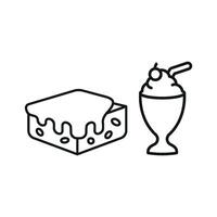 Milkshake and Brownies Icon presents a retro-inspired aesthetic, perfect for adding a nostalgic flair to diners, milkshake bars, or themed eateries. vector