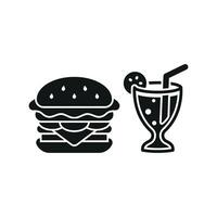 Soda Drink and Hamburger Icon provides a colorful and eye-catching graphic, perfect for advertising combo meals, outdoor events, or snack menus vector