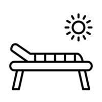 Sunbed black Line Icon Design vector