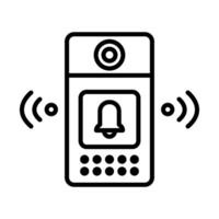 Smart Doorbell Line Icon Design vector