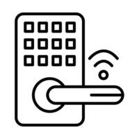 Smart Lock Line Icon Design vector