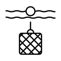 Crab Trap Line Icon Design vector