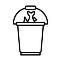 Bait Bucket Line Icon Design vector