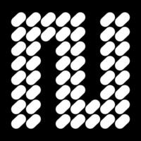 The uppercase N alphabet design is made of dots like stones. This letter design also looks minimalist, aesthetic, professional, sporty, unique, and of course very cool. vector