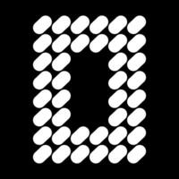 Uppercase O alphabet design. Made of natural stone or speckled arrangement. vector