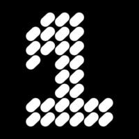 Design number 1 is made of dots, like stones. This letter design also looks minimalist, aesthetic, professional, sporty, unique, and of course very cool. vector