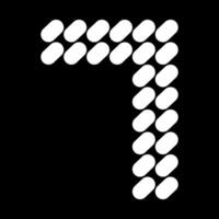Design number 7 is made of dots, like stones. This letter design also looks minimalist, aesthetic, professional, sporty, unique, and of course very cool. vector