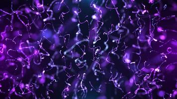 Abstract digital particle waves with light motion lights background, data flow, cyber technology. 3D rendering video