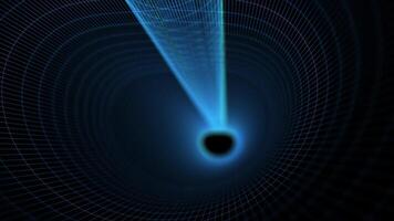 Abstract digital wireframe tunnel. Cyberpunk concept. Sci-fi Seamless looping animation. video