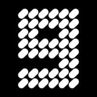 Design number 9 is made of dots, like stones. This letter design also looks minimalist, aesthetic, professional, sporty, unique, and of course very cool. vector