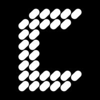 Lowercase c letter design. Made from a composition of natural stone or spots. vector