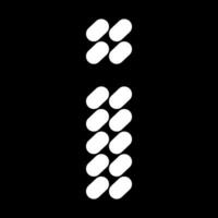 Lowercase i letter design. Made from a composition of natural stone or spots. vector