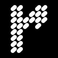 Lowercase r letter design. Made from a composition of natural stone or spots. vector