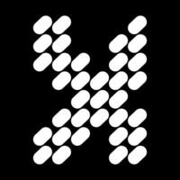 Lowercase x letter design. Made from a composition of natural stone or spots. vector