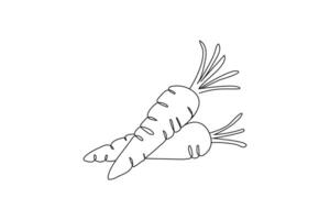 Minimalist continuous carrot one line creative art of Isolated outline illustration vector