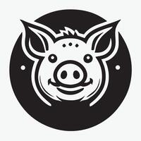 Simple Black and White Pig Silhouette Vctor Graphic vector