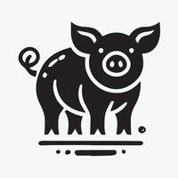 Pig Logo on Farm Background vector