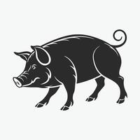 Cartoon Pig in a Peaceful Setting vector
