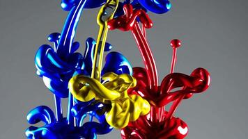 Vivid Ink Splashes Mixing in Water Footage Capturing Fluid Dynamics video