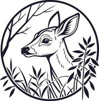 Fawn in the Forest vector