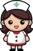 cheerful cartoon nurse with a big smile vector
