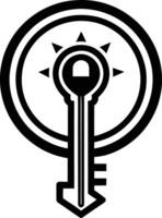 Key to Success A bold, abstract design with a key icon positioned at the center vector