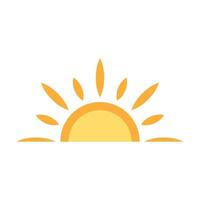A half sun is setting downwards icon sunset concept for graphic design, logo, web site, social media, mobile app, ui. illuation vector
