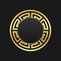 background with golden circle elements in Chinese style, amulets or emblems vector