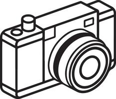 Digital Camera Outline Coloring Page Design vector