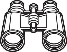 Simple Binocular Outline for Coloring on White Background vector