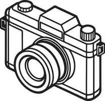 Intricate Digital Camera Silhouette Coloring Page Design vector