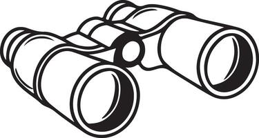 Binocular Graphic Coloring Page with Clear White Background vector