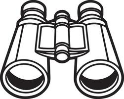 Binocular Design Coloring Page with Solid White Backdrop vector