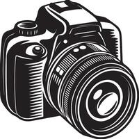 Digital Camera Silhouette Coloring Page on White Background vector