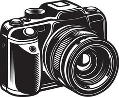 Camera Silhouette Coloring Page with Solid Background vector