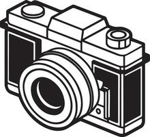 Modern Digital Camera Outline for Creative Coloring Fun vector